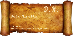Deák Ninetta névjegykártya